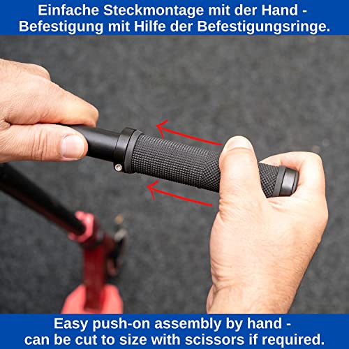 Bicycle grips set, 1 pair left right, in black, for handlebar grips up to diameter 22 mm, 135 mm grip - Image 4