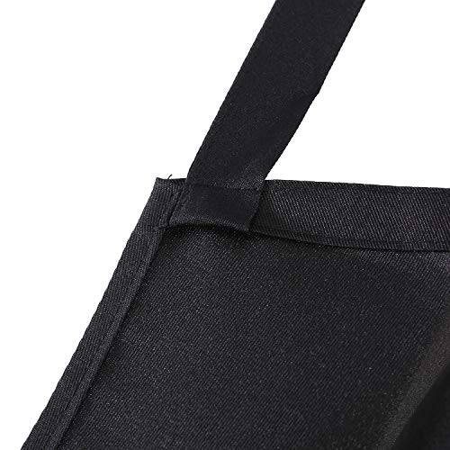 Image of Tosewever 2 Pack Adjustable Bib Apron with 2 Pockets, Waterdrop Resistant Cooking Kitchen Aprons for Women Men Chef Couple BBQ Painting (Black, 2)