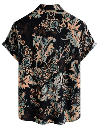 Image of VATPAVE Mens Casual Hawaiian Floral Shirts Short Sleeve Button Down Tropical Shirts Beach Summer Shirts