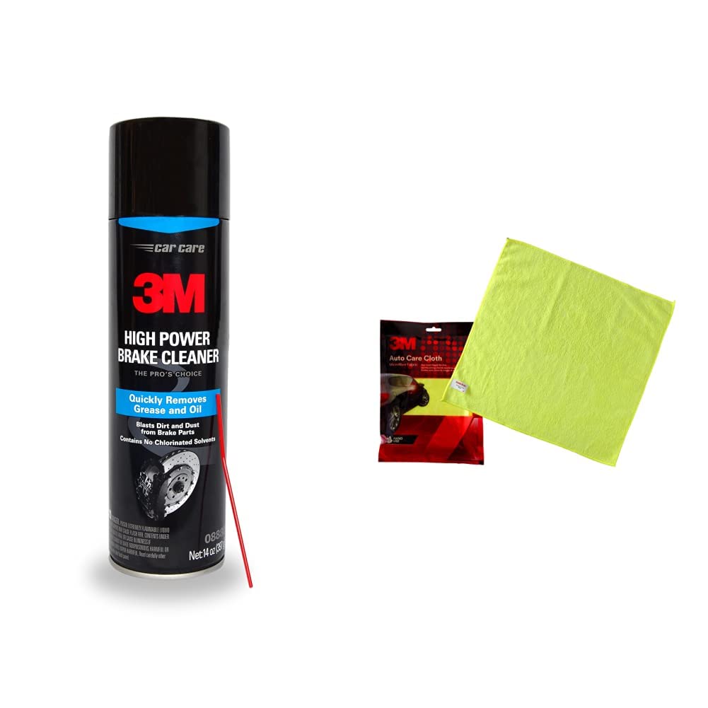 3M High Power Brake Cleaner (397 ml) & 3M Car Care Microfibre Cloth