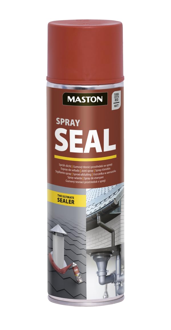 Maston Terracotta Red Leak Stop Spray And Seal Fix Instant Waterproof Sealant For Gutter Caravans Tents Etc.500ml (Terracotta Red)