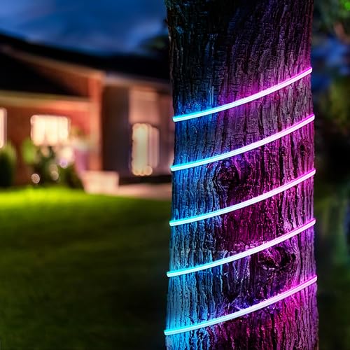 Image of Feit Electric 20ft Outdoor Neon Flex Light, Color & Tunable White, Dimmable, Bendable Strip with Remote Control, Chasing Effects, Plug-in, Connectable up to 40ft, Ideal for Decks & Patios, NF20 /CHASE