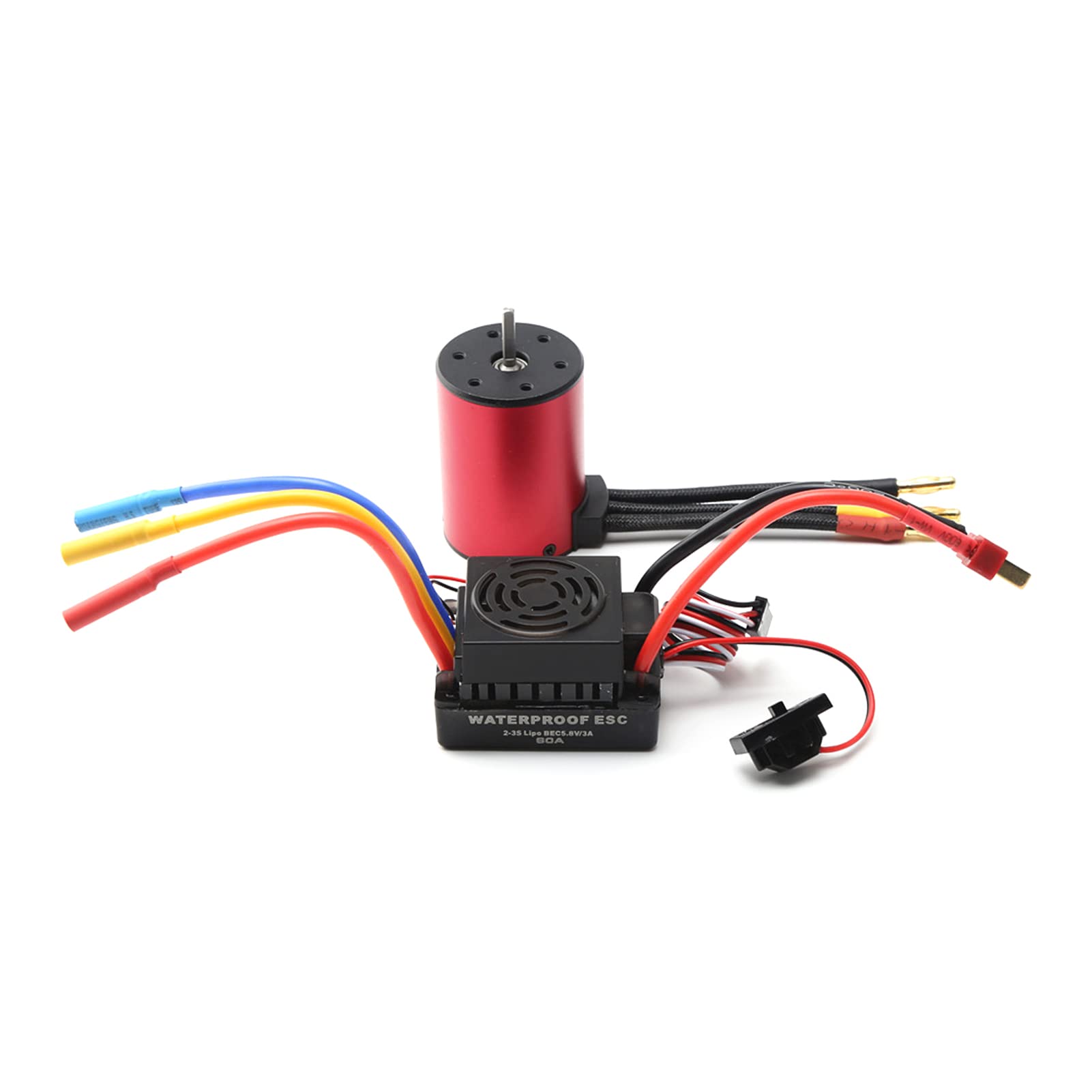 Jemora Silnik bezszczotkowy 2300KV 3650 wodoodporny silnik z bezszczotkowym 60A ESC 2-3S Lipo 5,8 V 3A BEC do samochodu 1/8 1/10 RC