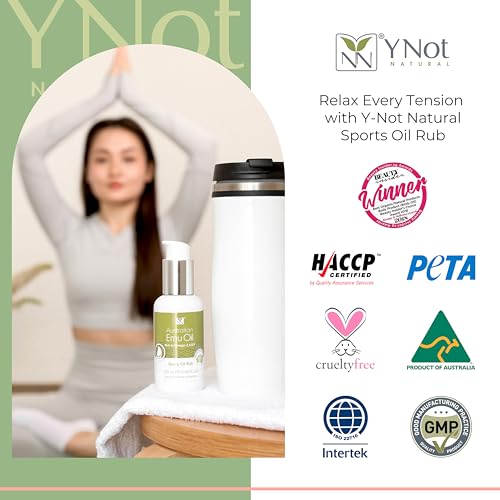 Sports Oil Muscle Rub with Pure Emu Oil, Omega 3 6 9, Tea Tree, Vitamin E, & Essential Oils - 100mL Deep Heat Rub for Joint, Back, Muscle Stiffness, Cramps & More by Y-Not Natural - Image 6