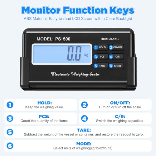 Báscula digital para animales de hasta 1100 lbs acero inoxidable miniatura 6