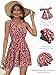 HUHOT Plus Size Sexy Summer Rompers Cruise Outfits Swimsuits for Curvy Women Dressy 2025 Casual Blue Floral Cute Vacation Beach Backless Fashion with Pockets Clothes