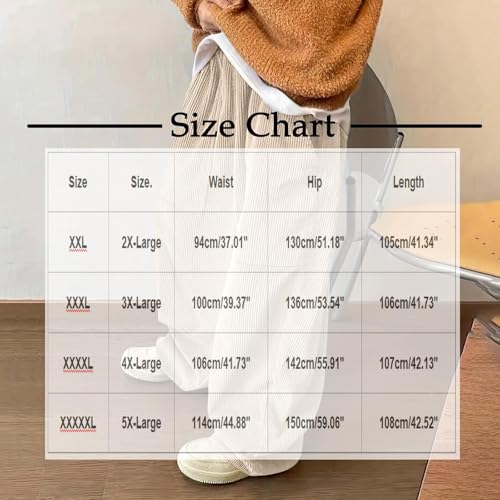 Corduroy for Mens Winter Fall Loose Fit Tie Knot Straight Leg Basic Trousers Pants Man 2025 Trendy Y2K3