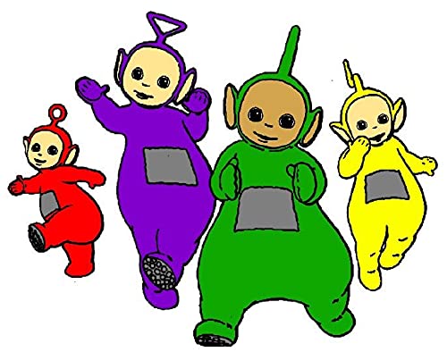 Sticker Bazzar Vinyl Matte Finish Tele Tubbies Single Character Wall Sticker (Pack of 1) (Multicolor )(1x1feet)(S_single-Sb172-Multicolor -1x1feet)