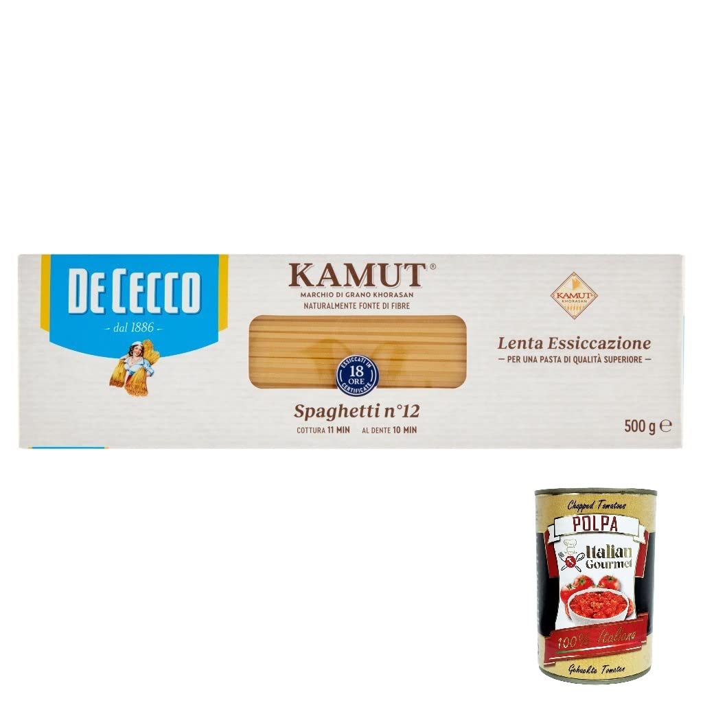 20x De Cecco nudeln Pasta Spaghetti N. 12 Kamut Marke von Khorasan-Weizen 500g + Italian Gourmet polpa 400g