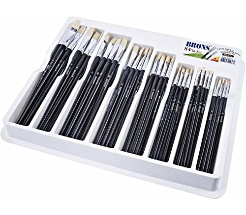 Brons Br-524 - Set di pennelli per pittura a olio, 84 lu