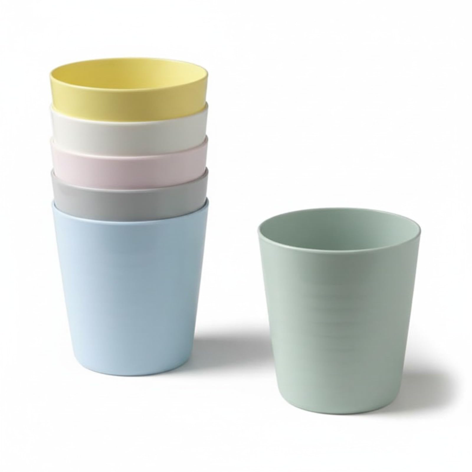 Embo Multicolour 6Pc Plastic Kalas Mug, Pastel, 8 Cm Diameter, 17 Cm Height
