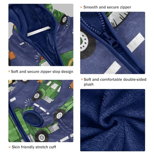 Toddler Fleece Jacket Girl Boys Hooded Fleece Jacket Coat Warm Outwear Zip-up 3-10T3