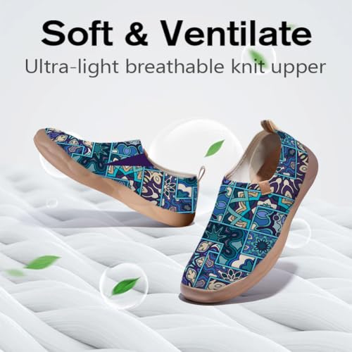 Women's Slip-On Loafers Painted Travel Shoes Walking Breathable Knit Mesh Ladies Fashion Art Sneaker2