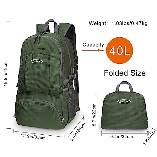 Image of G4Free 40L Lightweight Packable Hiking Backpack, Waterproof Travel Daypack