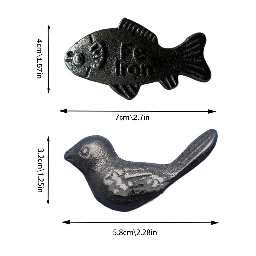 Lucky Iron Bird - Herramienta de cocina de hierro natural para anemia y deficiencia de hierro para peces sanos, hierro fundido reutilizable