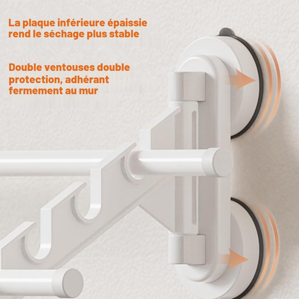 Ventilateur de vêtements, cintre pliable ventouse, séchoir multifonction, chambre à linge, salle de bain