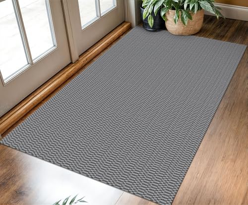 KOZYFLY Washable Entryway Rug 3x5 Ft Area Rugs Cotton Rubber