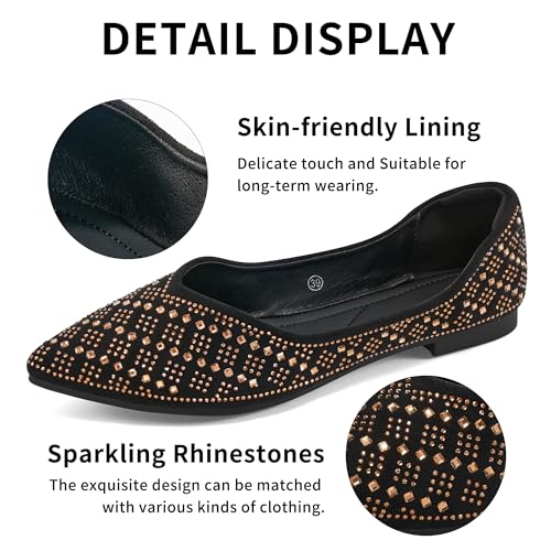 Aomigoct Flats for Women Dressy Shoes: Comfortable Pointed Toe Work Flats - Ladies Slip On Walking Casual Shoes3
