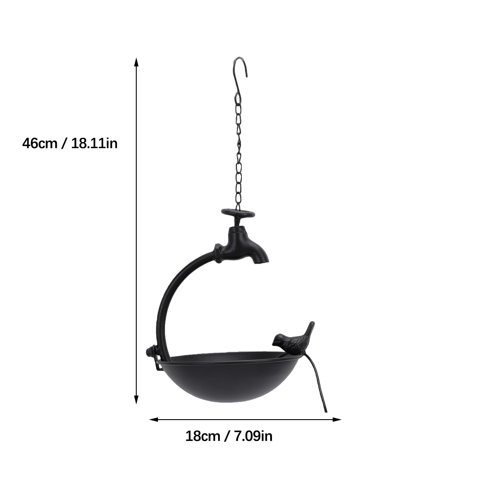 Mangiatoia per Uccelli da Bagno Ad Energia Solare, Vaschetta per Uccelli Sospesa e Mangiatoia per Esterni con Design del Rubinetto della Pompa a Fontana Solare