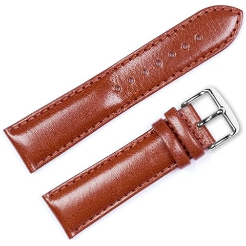Replacement Leather Watch Band - Smooth Leather Chrono Havana 19mm Cover