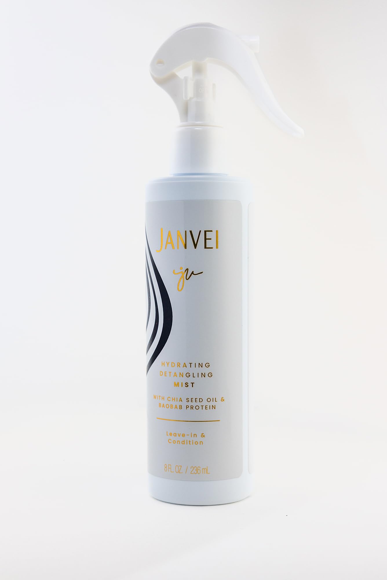 JANVEI Hydrating Detangling Mist, Leave-in Hair Conditioner with Chia Seed Oil & Baobab Protein, 8 Fl oz