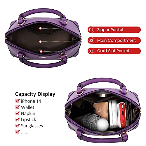 Image of LOVEVOOK Purse for Women Crossbody Bags Classic Double Zip Top Handle Dome Satchel Bag