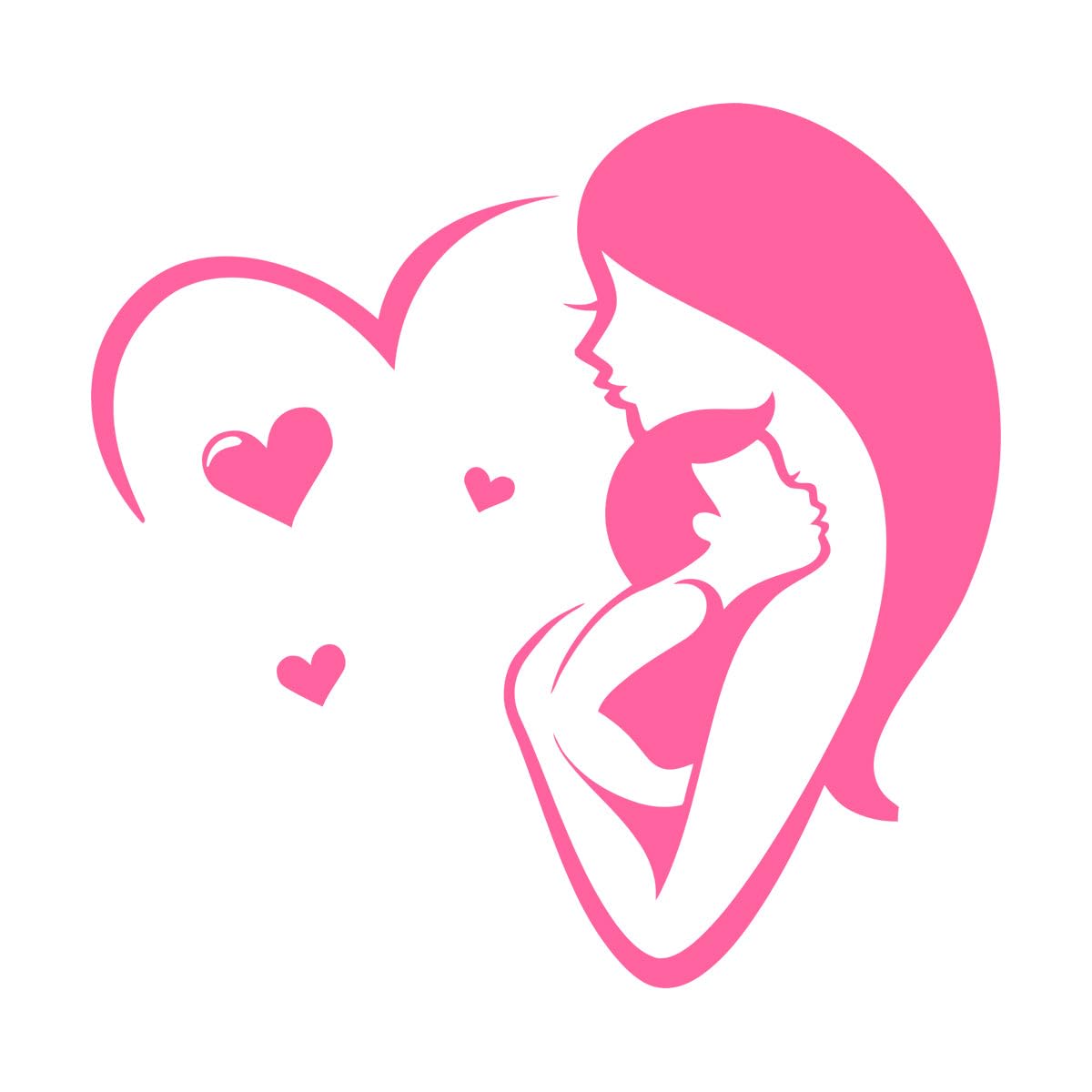 Family Vinyl Wall Decal Love Child Baby Mom Maternity Hospital Wall Stickers for Home Room Decor Mural Removabel Wallpaper Extra Large - 60x62cm