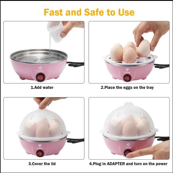 Smart Electric Egg Boiler Corn Milk Rapid Breakfast Multi-Functional Home Use Rapid Egg Cooker Steamer Automatic Egg Boil Cooker: Up To 14 Large Boiled Eggs. Water Mesuring Cup.