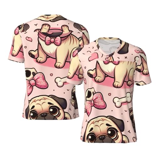 Stylish Athletic Sports Jersey Cute-Pug-Lover Men's Rugby Jersey Small Black