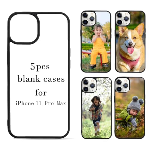 Coque sublimation iPhone 11 Pro Max vierge et antichoc en silicone TPU noir