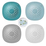 Generic 4 Stück Abflusssieb Silikon, Dusche Haarfänger mit Saugnäpfen Universal Badewanne Abflussabdeckung Spüle Abflussschutz Waschbecken Haarsieb Spülbecken Sieb für Küche Badezimmer
