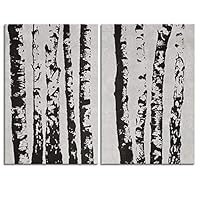 2 Panel Canvas Wall Art Black and White Flowers Canvas Prints Home Artwork Decoration for Living Room,Bedroom - 16
