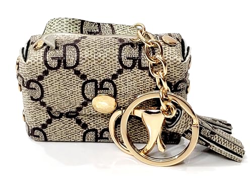 Image of JSR Designer Mini Bag Keychain with Tassel, Gold Chain, Multiple Patterns, Fashion Accessory For Car Bike Purses And Gifting