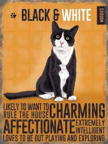 Vintage Style Retro Metal Wall Sign Plaque Black & White Cat Kitten Gift, Multicolor, 15cm x 20cm - Image 4