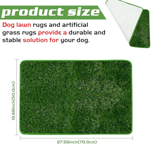 GOEDCH Wiederverwendbare Hundetoilette Hunde Rasenteppich: 50×70cm Künstlicher Grasteppich, Premium Kunstrasen für Hunde, Hundeklo, Trainingsunterlage Hundetoilette für Balkon, Terrasse, Garten