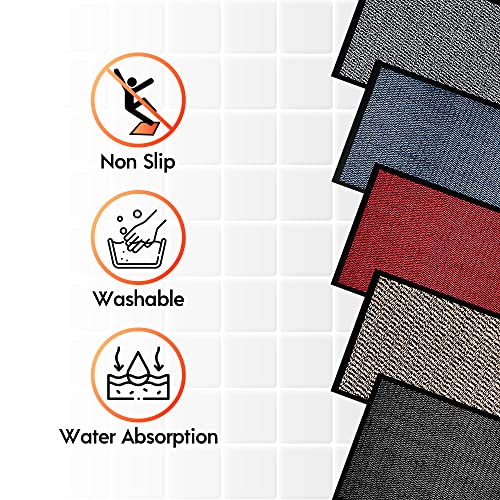 Door Mats Indoor – Absorbent, Non-Slip, Washable Door Mat for Back & Front Door, Patios- Stylish Low Profile, Rubber Backed Dust & Dirt Trapping Doormat, Barrier Mat & Entrance Rugs