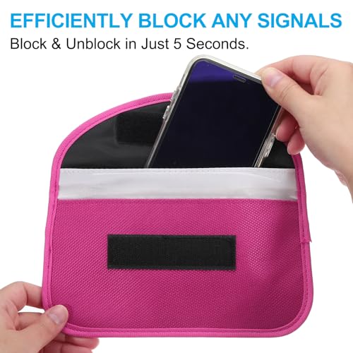 Cartera de blindaje PATIKIL rosa contra el robo de datos y clonación de llaves 3