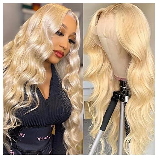 Mesariel 613 Blonde Lace Front Wigs Human Hair Body Wave 13x4 Transparent HD Lace Frontal Wig Pre Plucked with Baby Hair 150% Density 613 Human Hair Wigs for Black & White Women (18 inch)