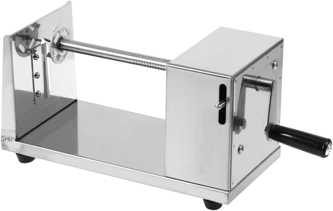 Alipis Stainless Steel Potato Slicer Machine Spiral Vegetable Cutter French Fry Tool Hand-crank Gadget Easy to Use