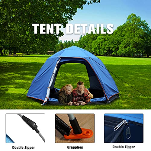 Carpa de camping impermeable para 3-4 personas con lluvia miniatura 5