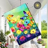 Spring large garden flags 28x40 double sided, Butterfly Floral Flower Welcome House Flags Outdoor House Spring Summer Décor
