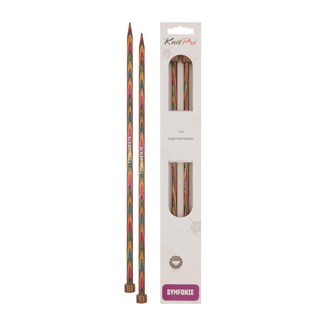 KnitPro Symfonie Single Pointed Needles 10" (25cm) | 7.00mm