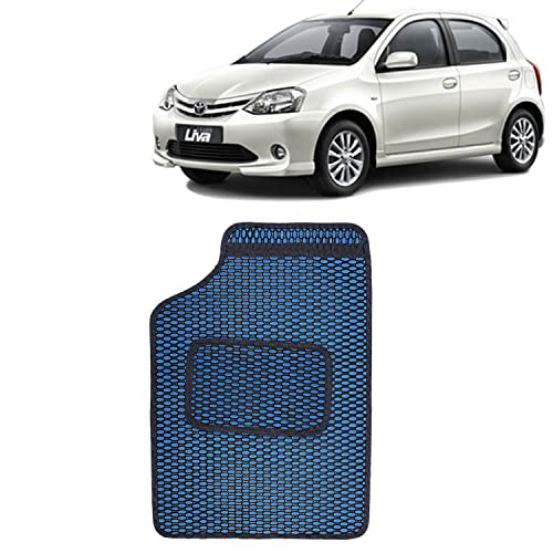 Image of Kingsway Dotted Design Car Floor Foot Mats Universal Fit for Toyota Etios Liva, Model Year : 2010 Onwards, Water and Dustproof, Color Blue, Set of 5 Pieces