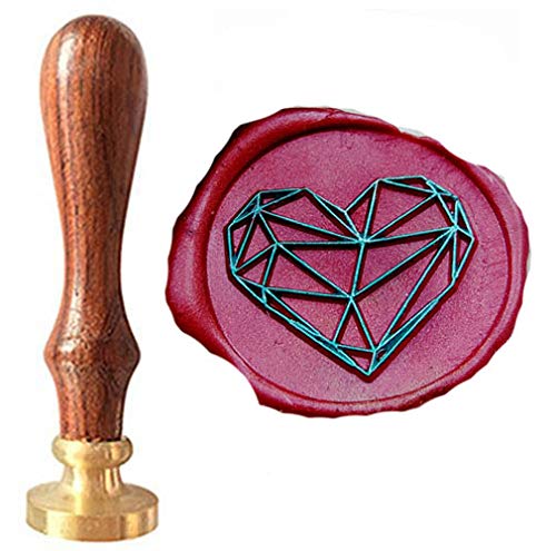 CTEB Diamond Heart Wax Seal Stamp Kit Decorating Gift Cards Weding Invitations Envelopes Letetrs Sealing Wax Seal Stamp