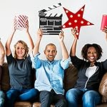 Tuanse 2 Pcs Movie Night Supplies Movie Theater Decor Film Clapper Board Accessory and Marquee Light LED Star Sign Props for Moving Night Decorations Party Supplies - Image 5