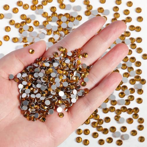 Image of Beadsland Flat Back Crystal Rhinestones Bulk, Topaz, SS30, 2880pcs