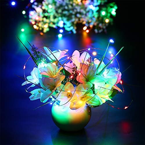 LYHOPE Battery Fairy Lights, 12 Pack 7.2ft Battery Operated String Lights 20 LED Ultra Thin Copper Wire Mini Fairy Lights for DIY Home,Vase,Jar,Xmas,Easter,Holiday,Party Decoration(Six Color)