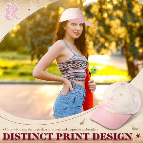 Image of JaGely Two Tone Western Cowboy /Cowgirl Trucker Hat for Women Men Gift Vintage Embroidered Country Baseball Cap