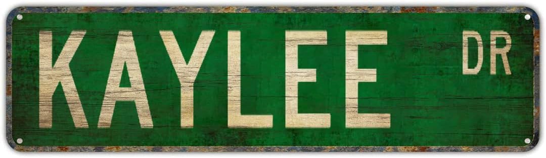 Peiyeety A006 Vintage Metal Tin Sign Kaylee Drive Street Sign, Retro Wall Decor For Home, Bar, Garage, Cafe, Man Cave, Personalized Decor, Bedroom, Rustic Wall Art For Indoor And Outdoor Use, 4X16 Inch
