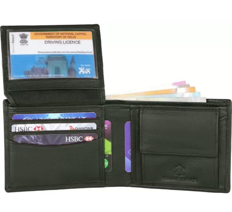 Image of WILD NAPA RFID Protected Brown Genuine Leather Wallets for Men (G-Green)